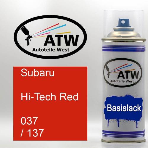 Subaru, Hi-Tech Red, 037 / 137: 400ml Sprühdose, von ATW Autoteile West.